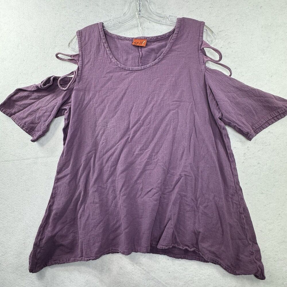 Oh My Gauze 2 Women’s Size Medium / Large Cold Shoulder Top Lagenlook Beachy - Picture 12 of 12